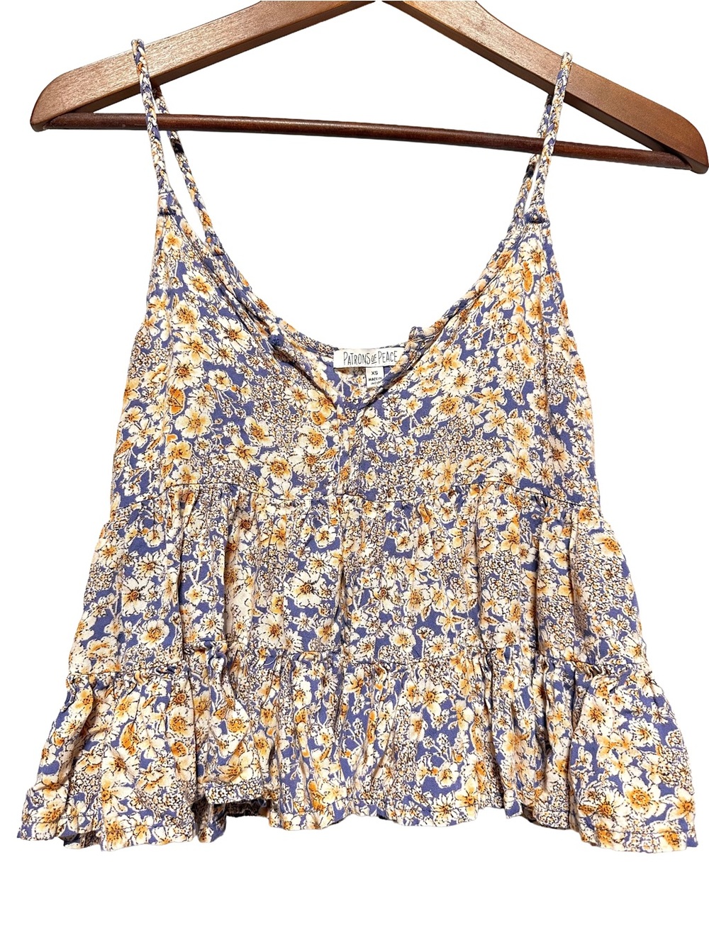 PATRONS OF PEACE Floral Flare Cami Top Cottagecore Y2K Boho XS
